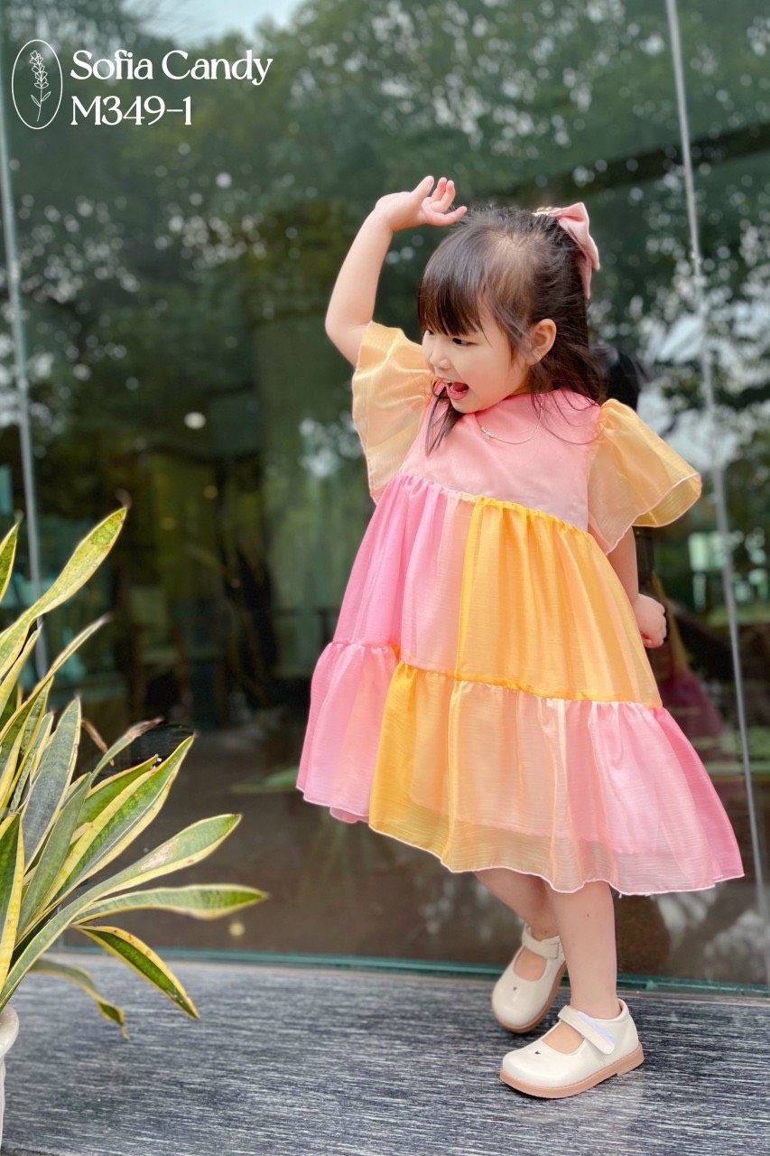 Váy tơ thương hiệu Sofia Candy màu omber cho bé gái