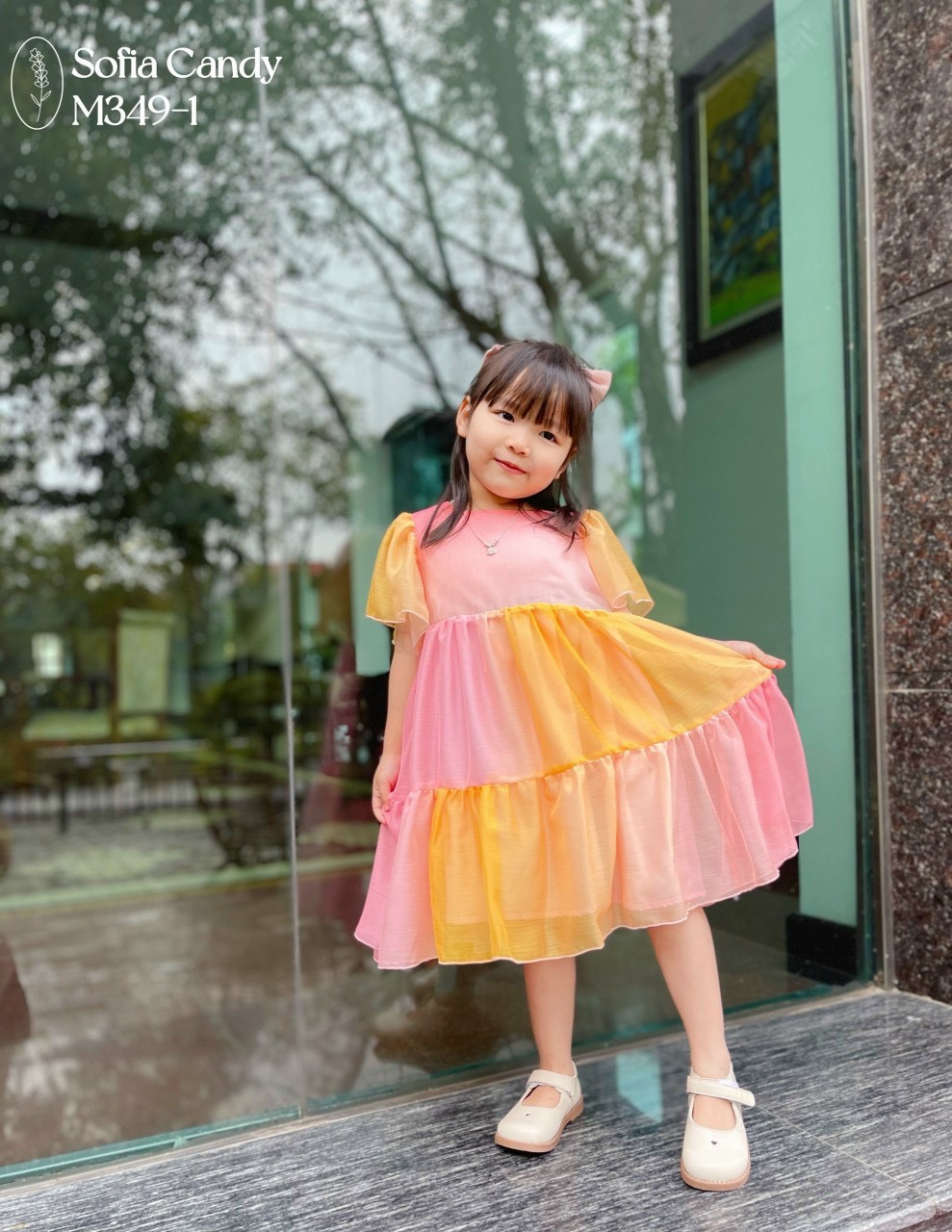 Váy tơ thương hiệu Sofia Candy màu omber cho bé gái