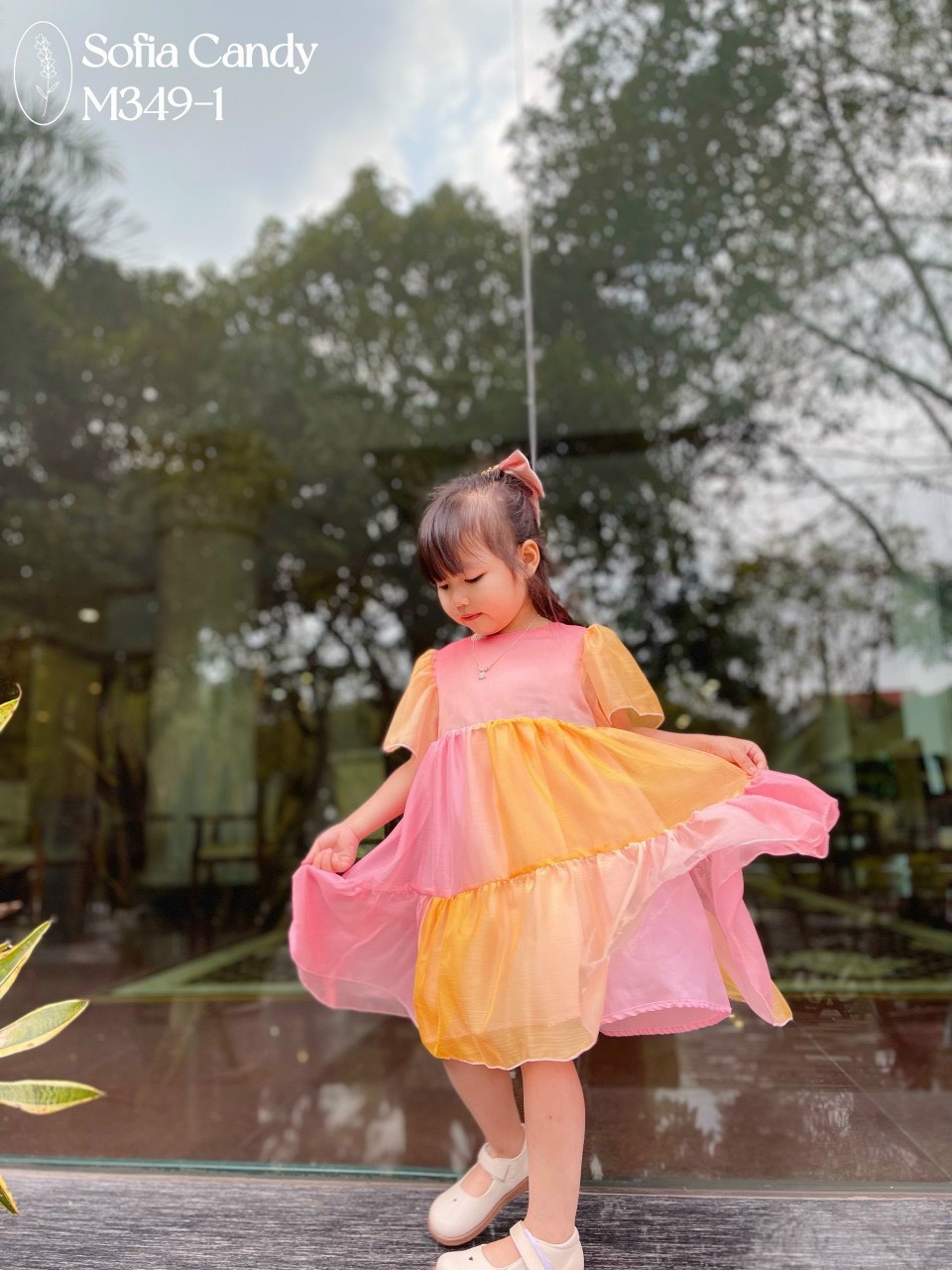 Váy tơ thương hiệu Sofia Candy màu omber cho bé gái