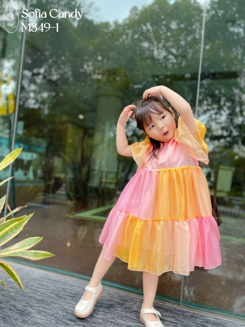 Váy tơ thương hiệu Sofia Candy màu omber cho bé gái
