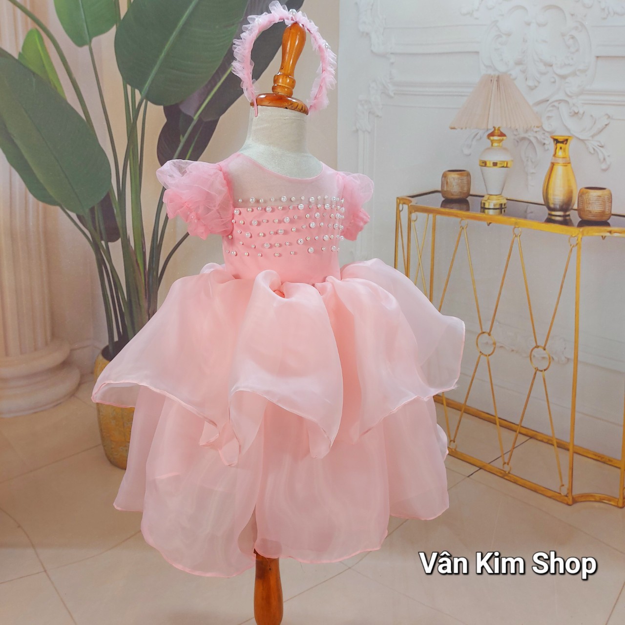 Váy đầm công chúa hồng baby cho bé