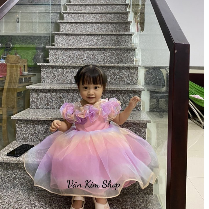 Váy đầm công chúa màu tím mộng mơ